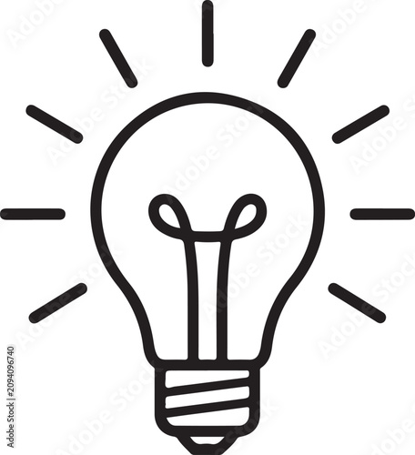 Bild auf Leinwand Continuous line light bulb symbol illustrating clever thinking and innovative solutions for professional development and creative achievement