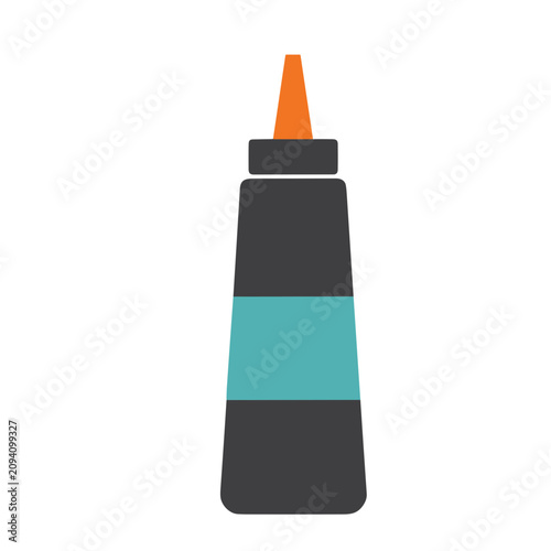 Tube with orange cap and blue b