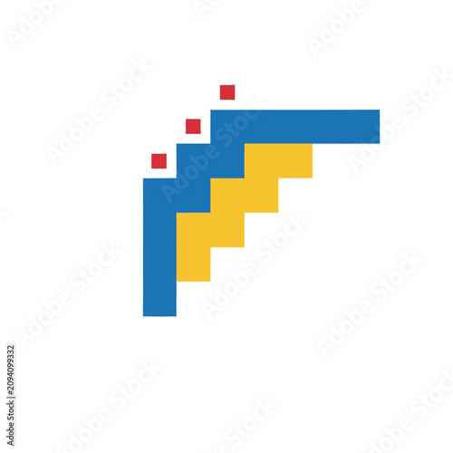 Abstract Pixelated Geometric Shapes