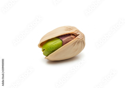 Pile of Pistachio Nuts Isolated on White Background with Open and Shelled Pistachios