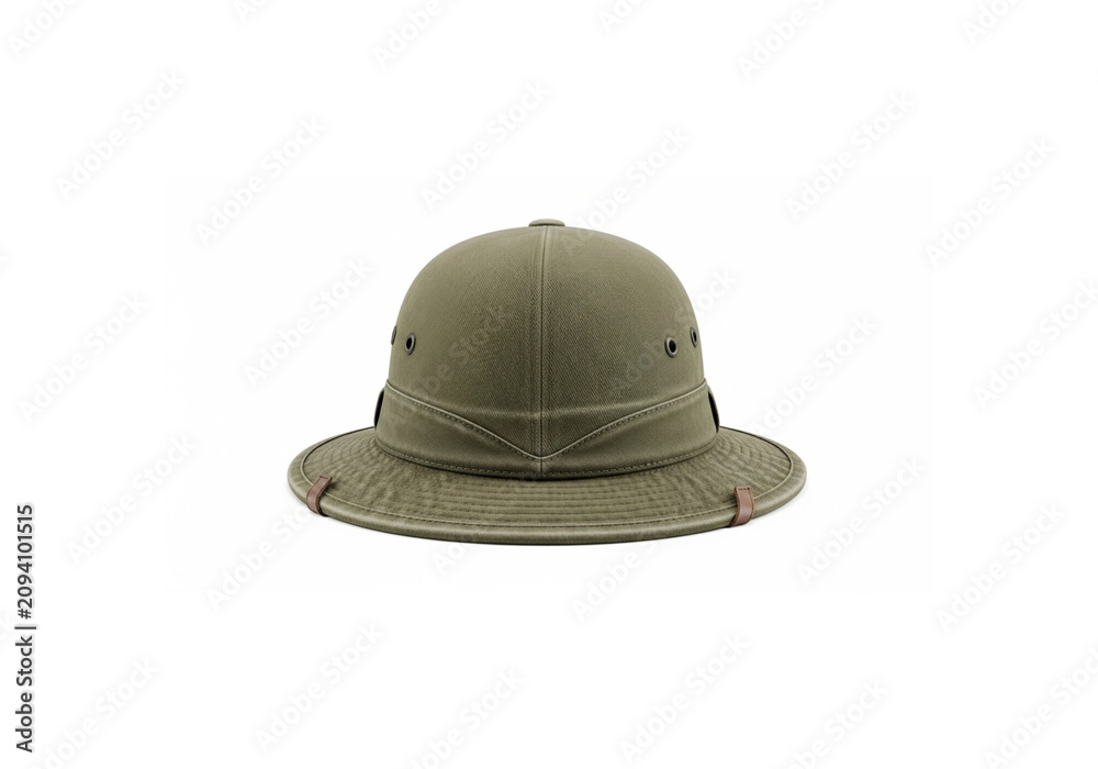 Fototapeta premium Old Vintage Military Cap Isolated on White Background