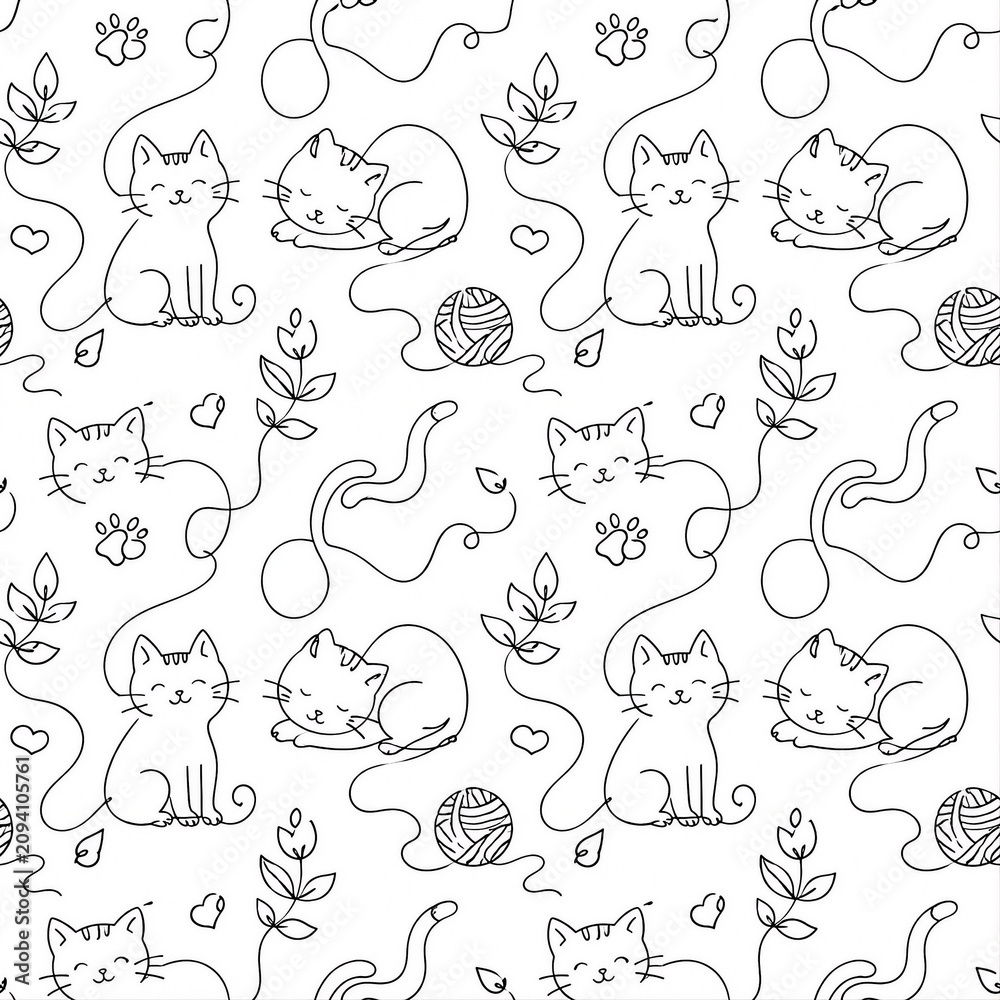 Fototapeta premium seamless pattern with cats