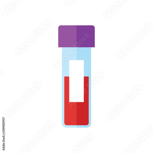 Test tube filled with blood for medical analysis and research.