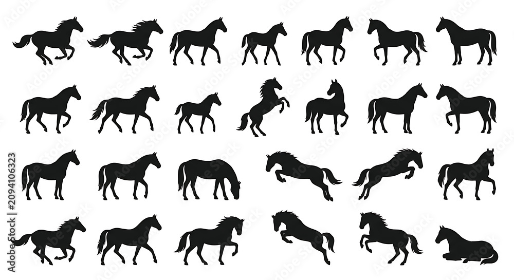 Fototapeta premium Horse Silhouette Collection