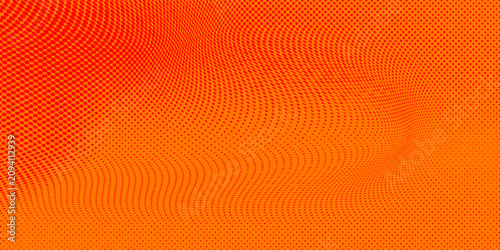 Cuadro en lienzo Abstract orange and red halftone pattern banner vector background