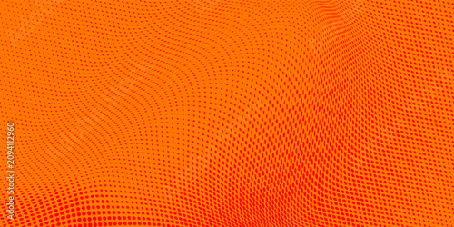 Vászonkép Abstract orange and red halftone pattern banner vector background
