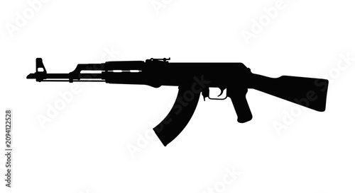Foto Black AK47 rifle silhouette vector
