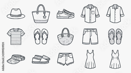 Photos Corporate Collection of Minimalist Line Drawing Summer and Casual Clothing Acces