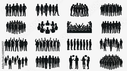 Canvastavla Silhouetted Professional Groups in Business Settings.