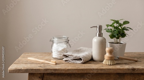 Sustainable Eco Lifestyle with Reusable Glass Jars and Natural Home Decor