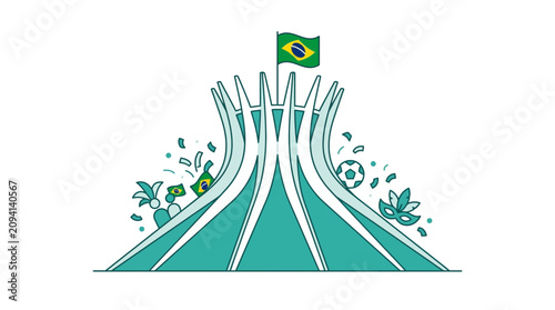 Bild auf Leinwand Brazil National Symbols and Celebration
