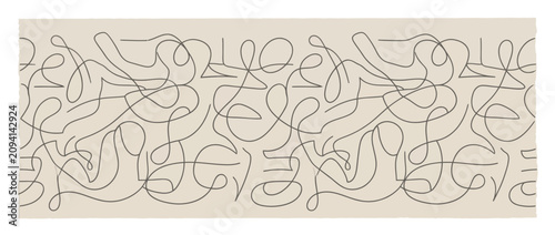 Canvas-taulu Minimalist Abstract Tangled Line Art Banner on Neutral Background