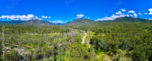 An aerial view of Mann River Nature Reserve in Diehard, Australia