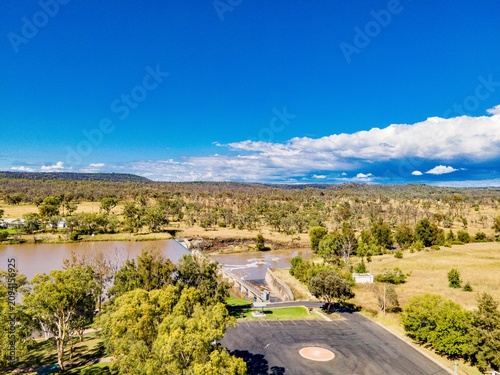 An aerial view of Lake Inverell Reserve in New South Wales, Australia