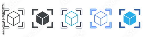 Object Detection icon set multiple style collection