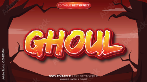 Tableau sur toile 3d text effect ghoul theme