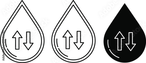 Water drop exchange editable vector icon set flat design minimal premium symbol illustration eps10