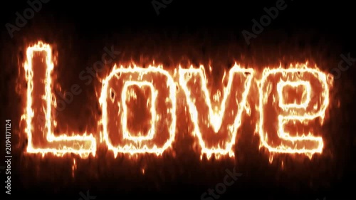 Burning Love text in hot flame