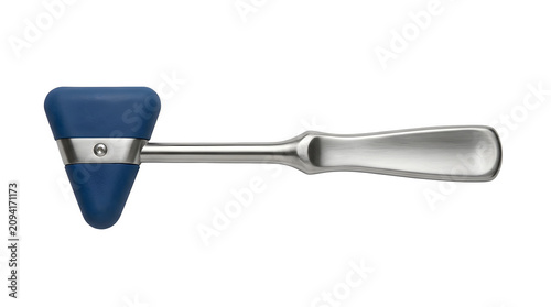 Obraz na płótnie Blue handled triangular scraper tool with metal handle.