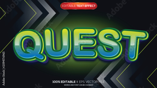 Tableau sur toile 3d text effect quest theme
