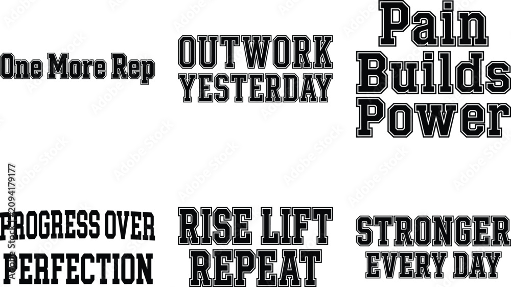 Obraz premium Dynamic athletic typographic slogans serve as daily reminders