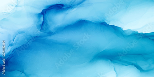 Tableau sur toile Abstract Blue Smoke Wave Texture on White Background with Soft Silk Fabric Patte
