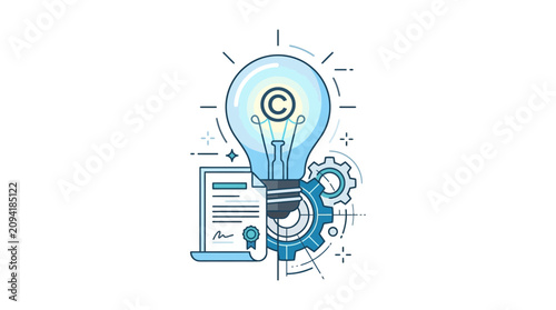 Foto Copyright Protection Idea Light Bulb Concept