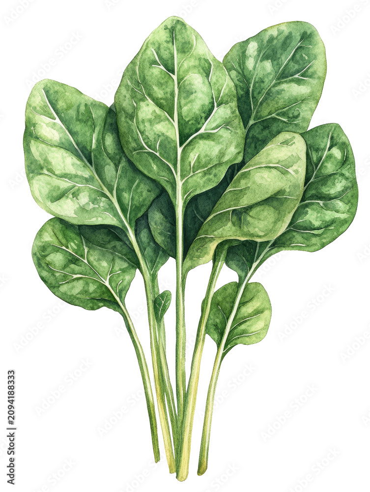 Fototapeta premium Fresh Green Leafy Vegetables with Textured Leaves
