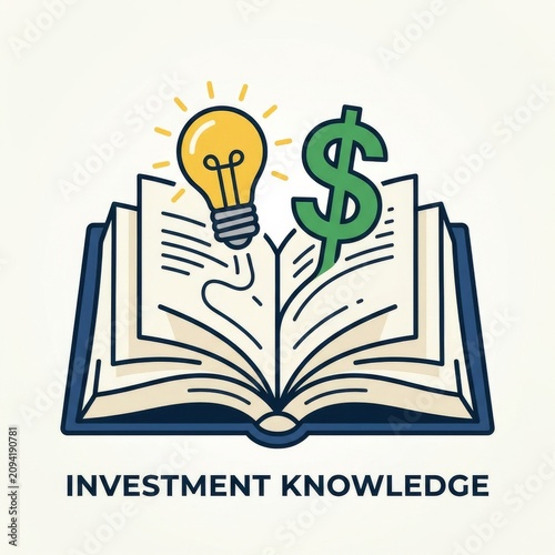 Open book with a lightbulb and dollar sign. Concept of investment and knowledge. Business and finance professionals studying and analyzing data.