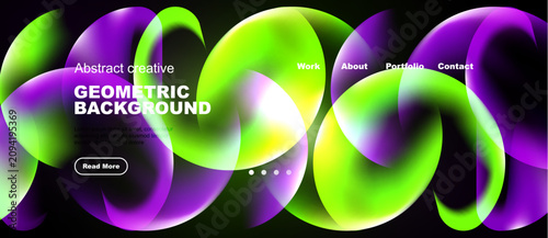 Konstfotografi Vibrant fluid shapes dominate dark background
