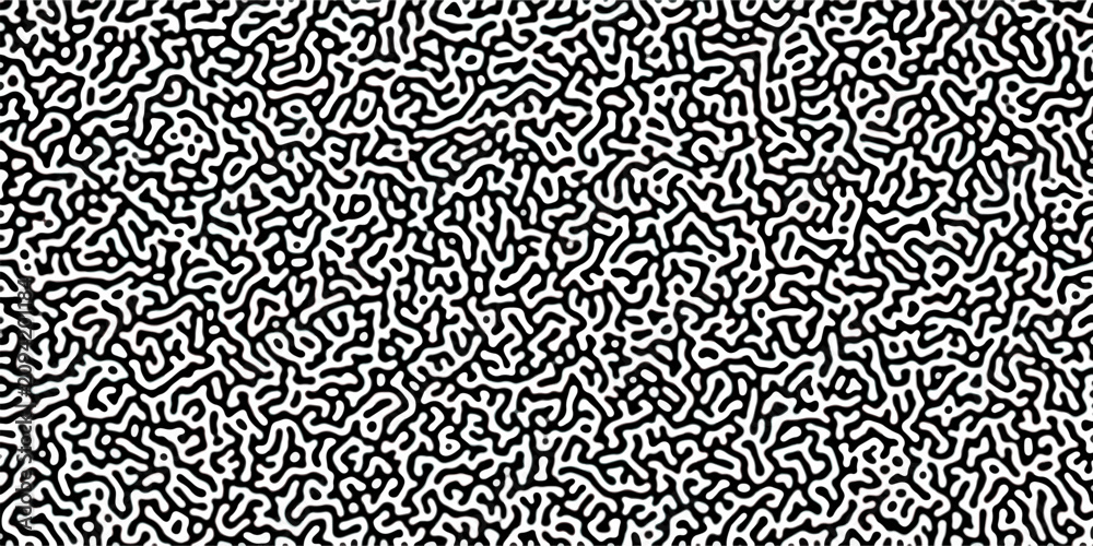 Foto Turing reaction diffusion monochrome seamless pattern with chaotic motion