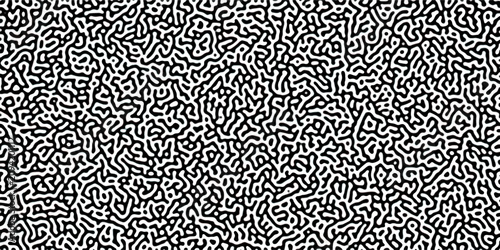 Foto Turing reaction diffusion monochrome seamless pattern with chaotic motion