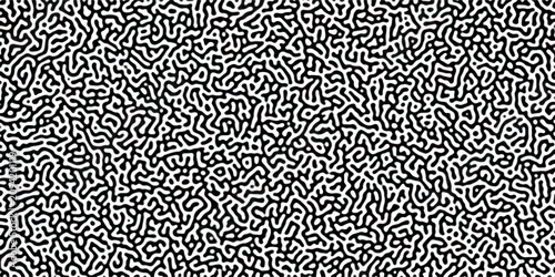 Fotografía Turing reaction diffusion monochrome seamless pattern with chaotic motion