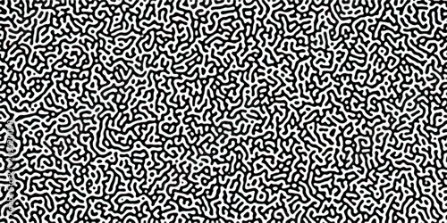 Foto Turing reaction diffusion monochrome seamless pattern with chaotic motion