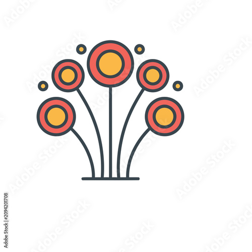 Abstract floral design with circles