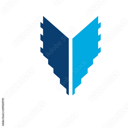 Abstract geometric shape with two colors