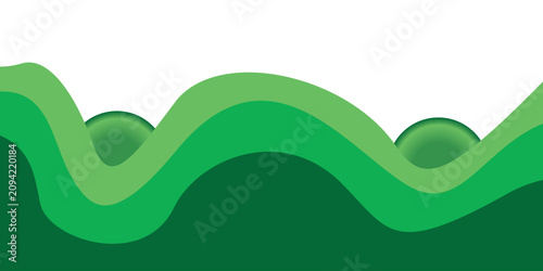 abstract creative green organic wave shapes design for business card, poster, background.