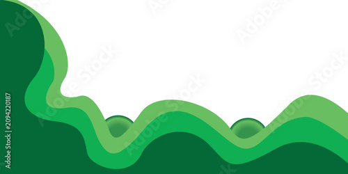 abstract creative green organic wave shapes design for business card, poster, background.