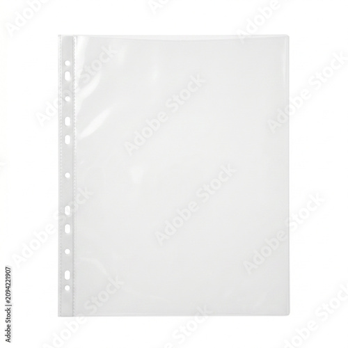 Clear sheet protector isolated on white background  