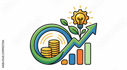 Growth ideas and financial success symbolized by a chart
