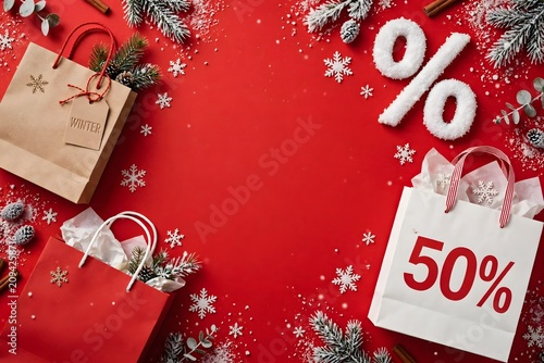 Holiday shopping discount background