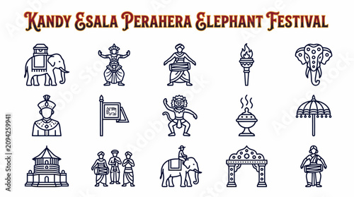 Kandy Esala Perahera Elephant Festival Icons