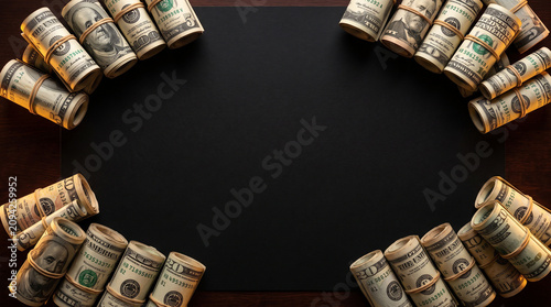 Rolled us dollar cash frame