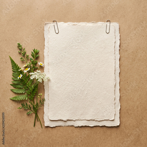Handmade paper with, handmade