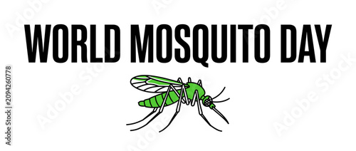 Fotografie World Mosquito Day Awareness Graphic With Insect Illustration