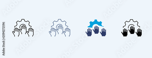 Konstfotografi Participation Multiple Icon Set Illustration Vector