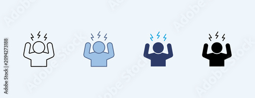 Konstfotografi Stress Multiple Icon Set Illustration Vector