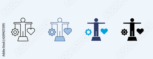 Cuadro en lienzo Fairness Multiple Icon Set Illustration Vector