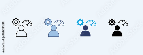 Quadro su tela Working Load Multiple Icon Set Illustration Vector