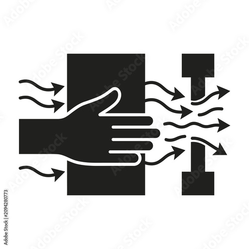 Obraz na płótnie Hand touching magnetic field lines around metal objects
